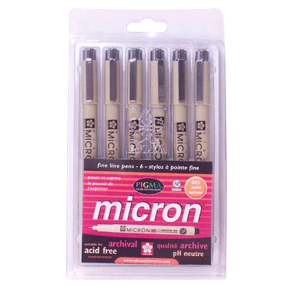 Pigma Micron 005 6-Color Pen Set