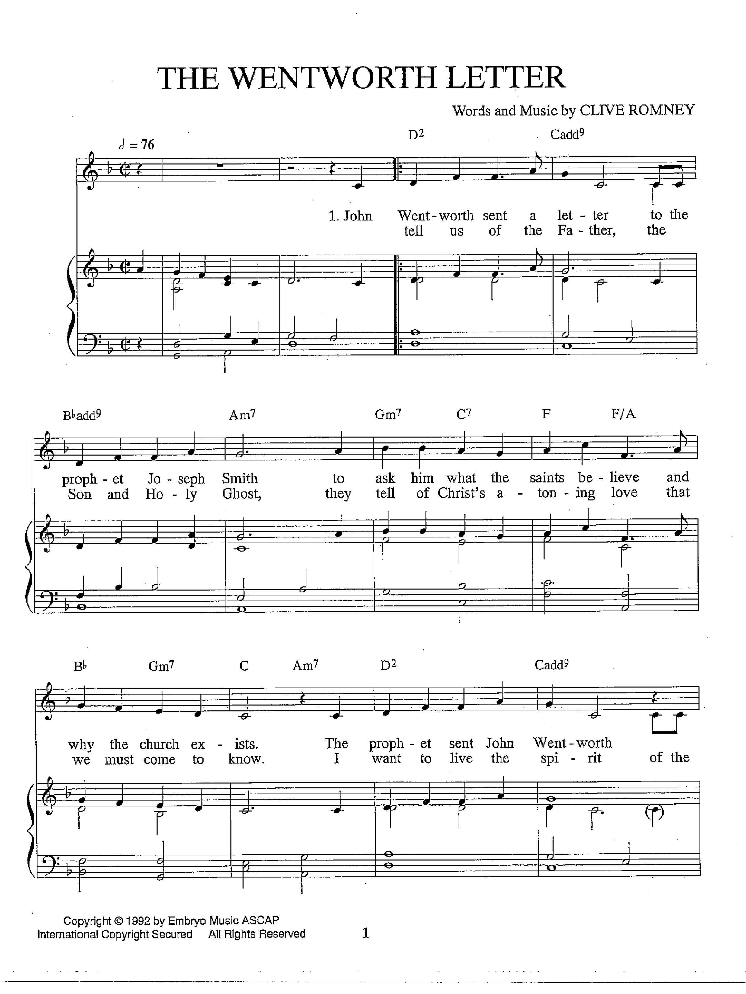 The Wentworth Letter