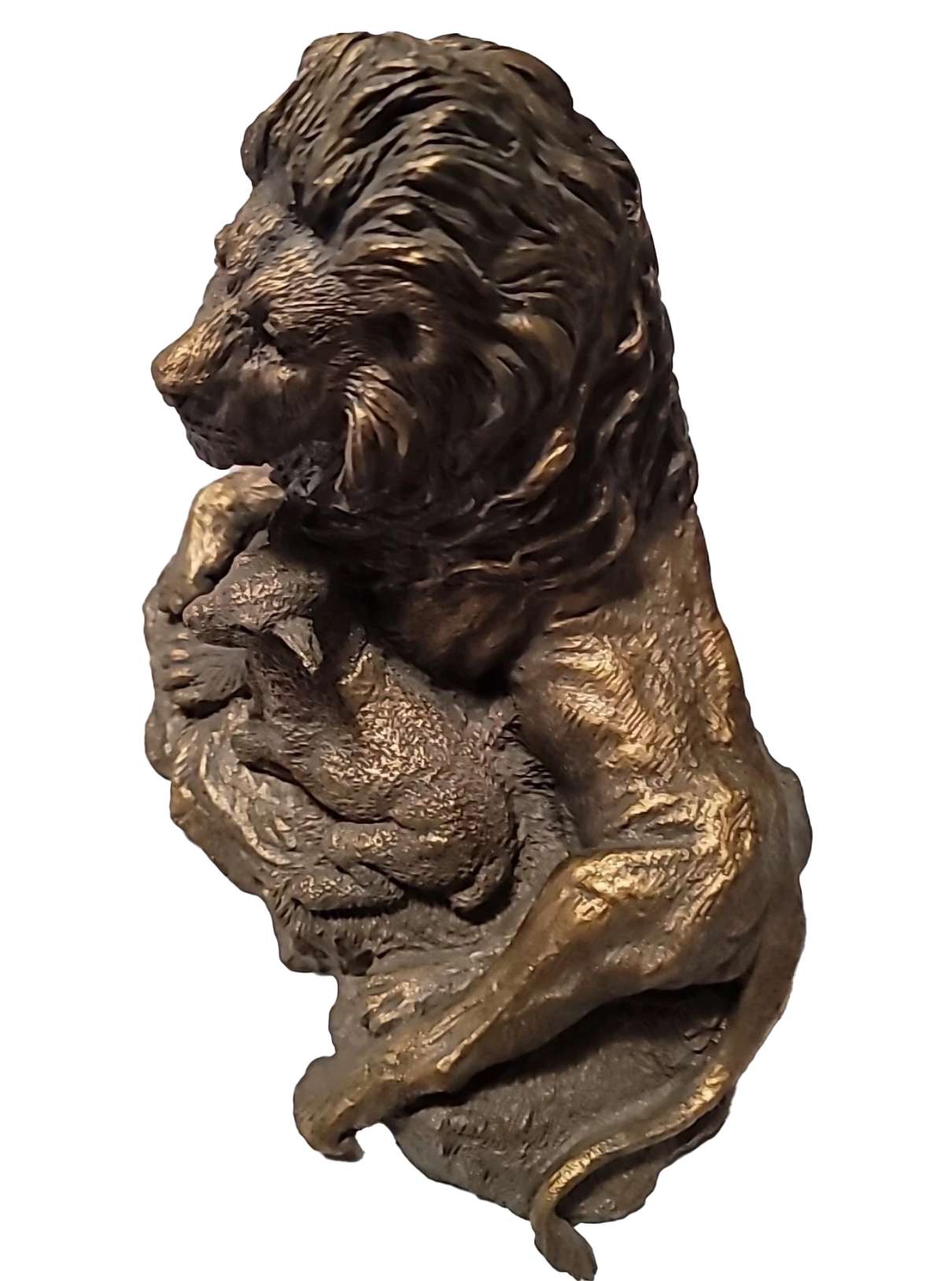 The Lamb and the Lion Statue (Bronze Resin Finish), , large