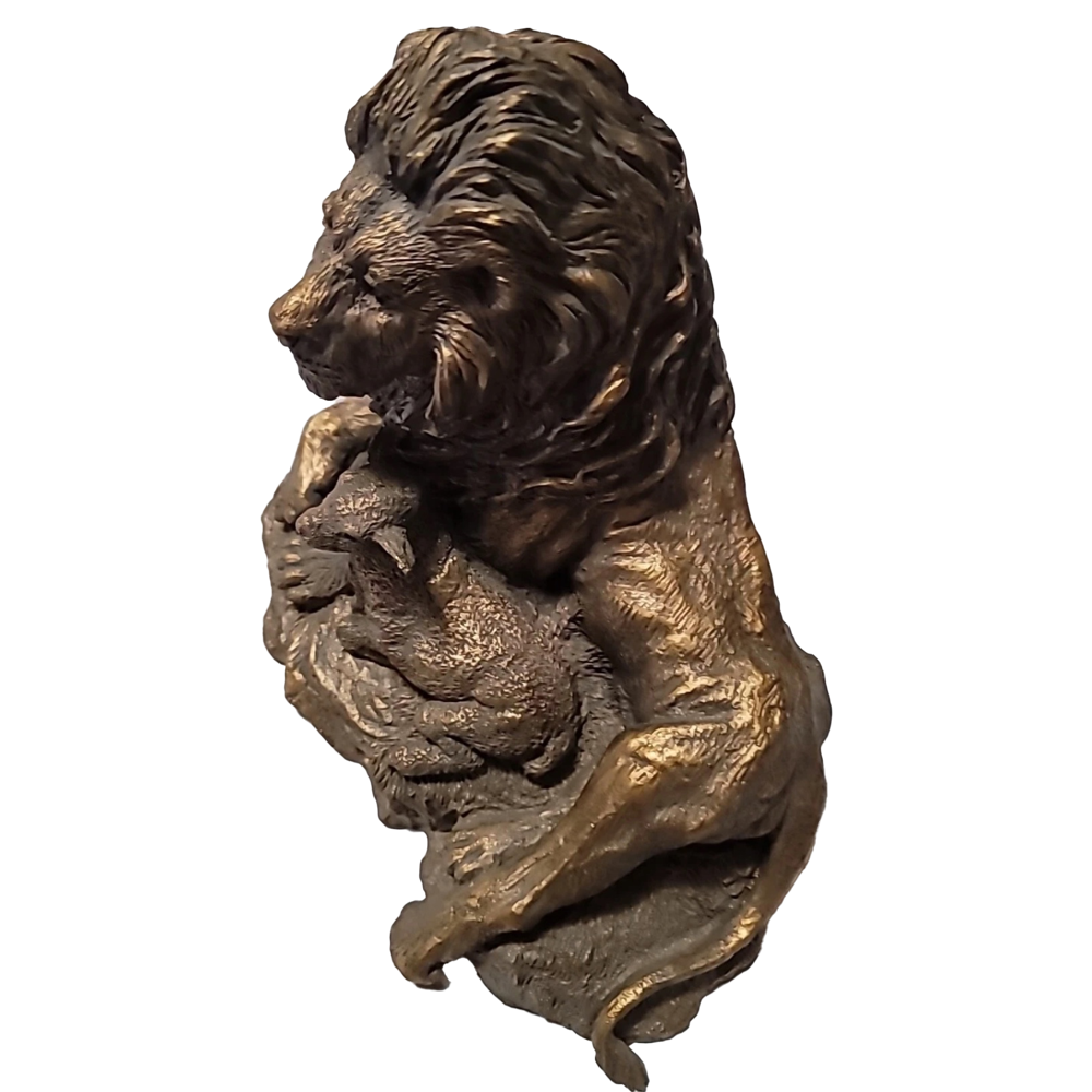 The Lamb and the Lion Statue (Bronze Resin Finish), , large image number 1