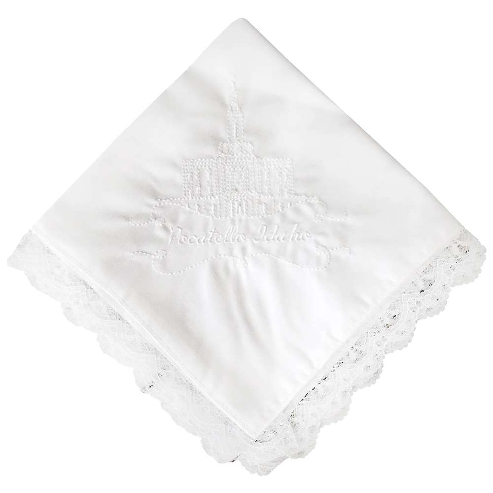 Pocatello Idaho Temple Handkerchief - Lace
