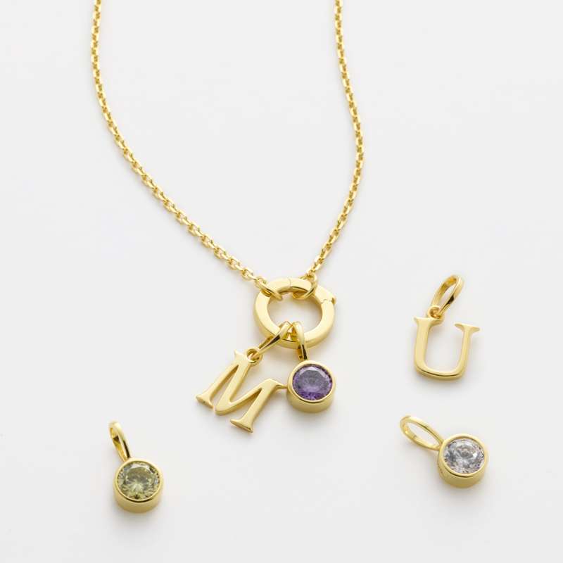 Gold Charm Necklace, , large image number 3