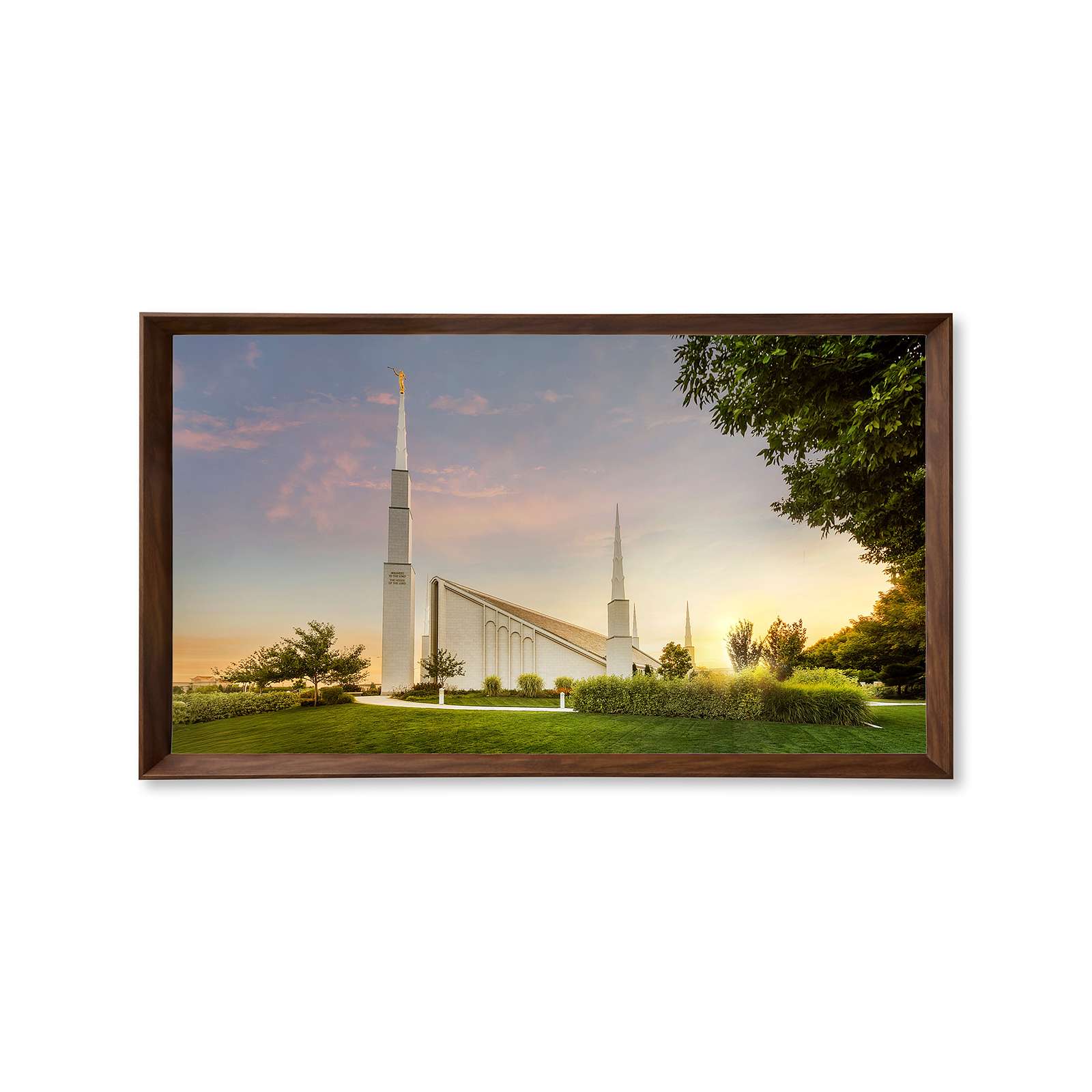 Boise Idaho Temple, Fire of the Covenant Series (25x43 Framed Canvas Print)