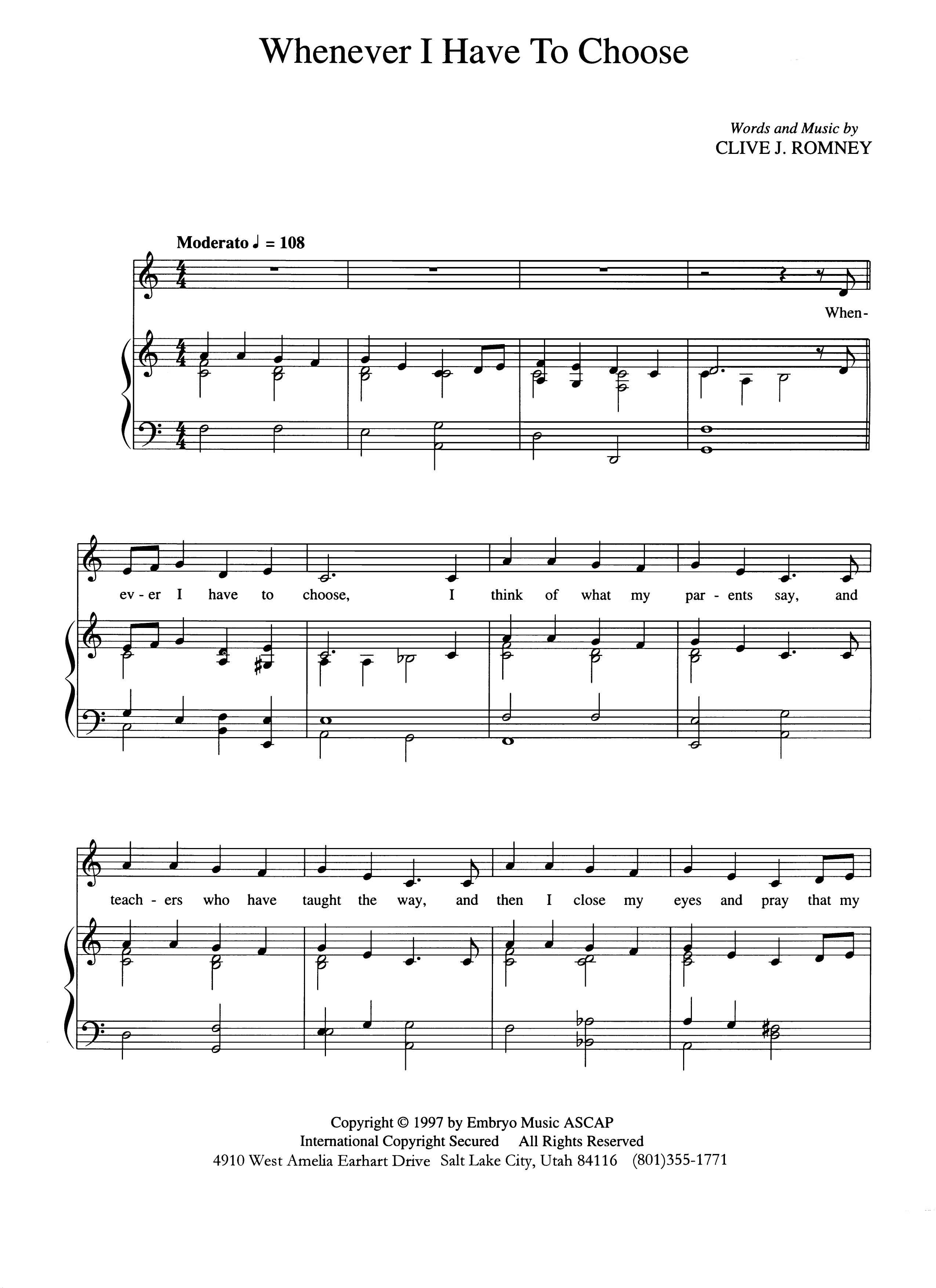 Whenever I Have to Choose