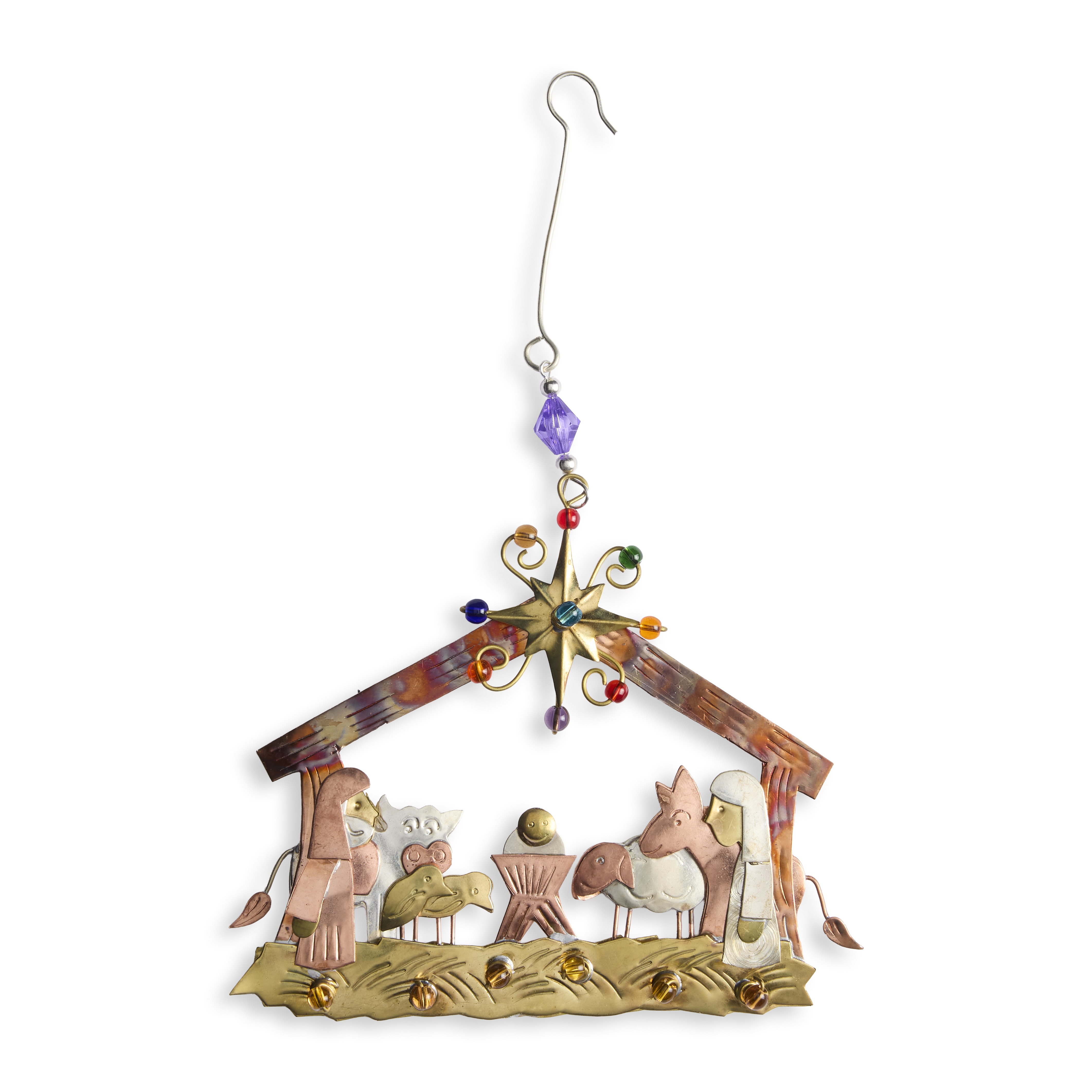 Farm Animal with Mary and Joseph Ornament