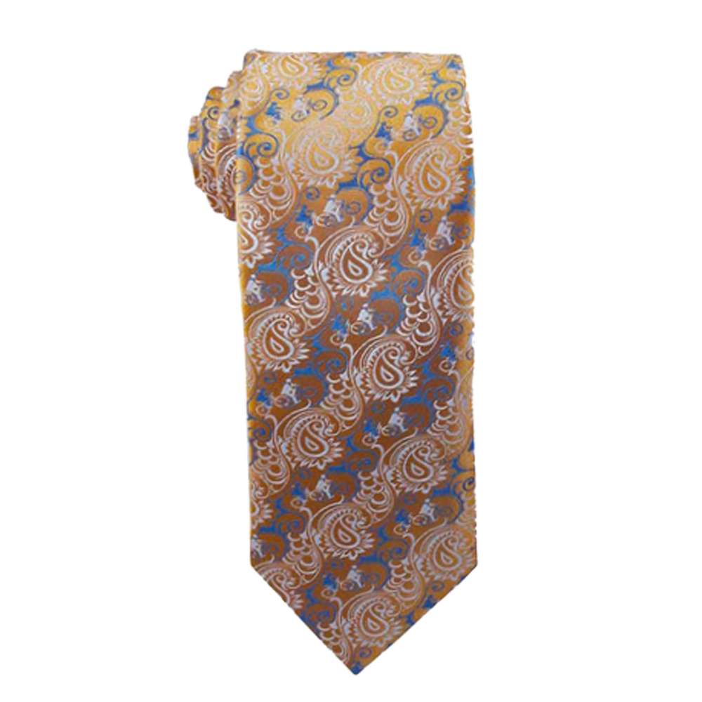 Men's Gold and Gray Missionaries on Bikes Necktie