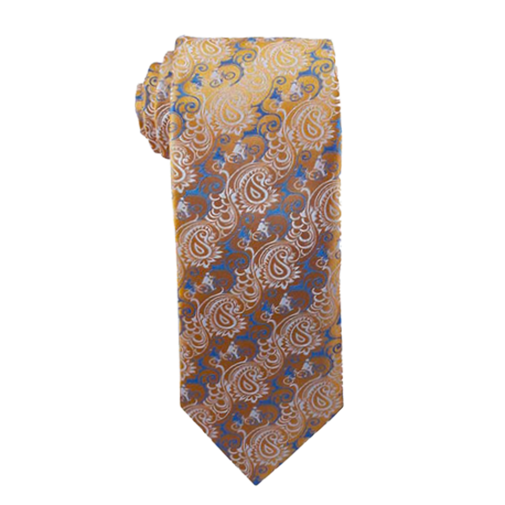 Men's Gold and Gray Missionaries on Bikes Necktie