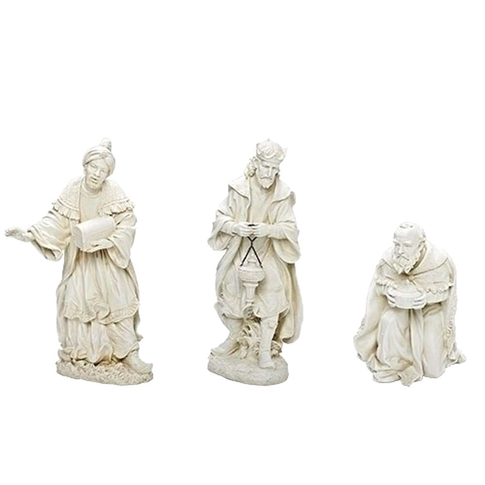 Ivory-Colored Three Kings Resin Nativity Statues