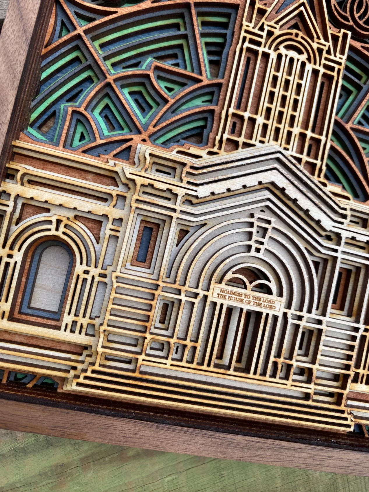 Fort Collins Colorado Temple Layered Wood Plaque, , large