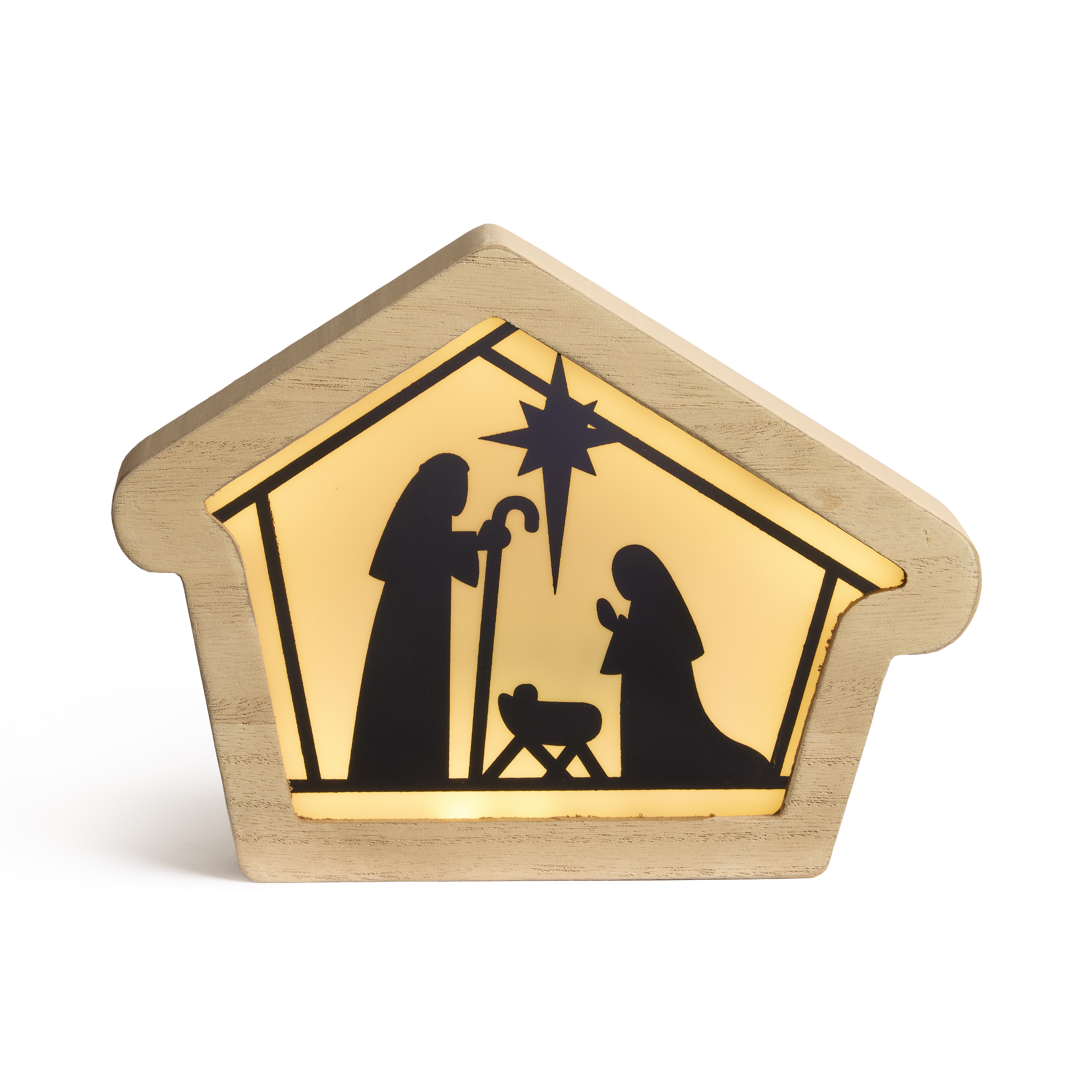 Light-up Holy Family in Creche LED Nativity