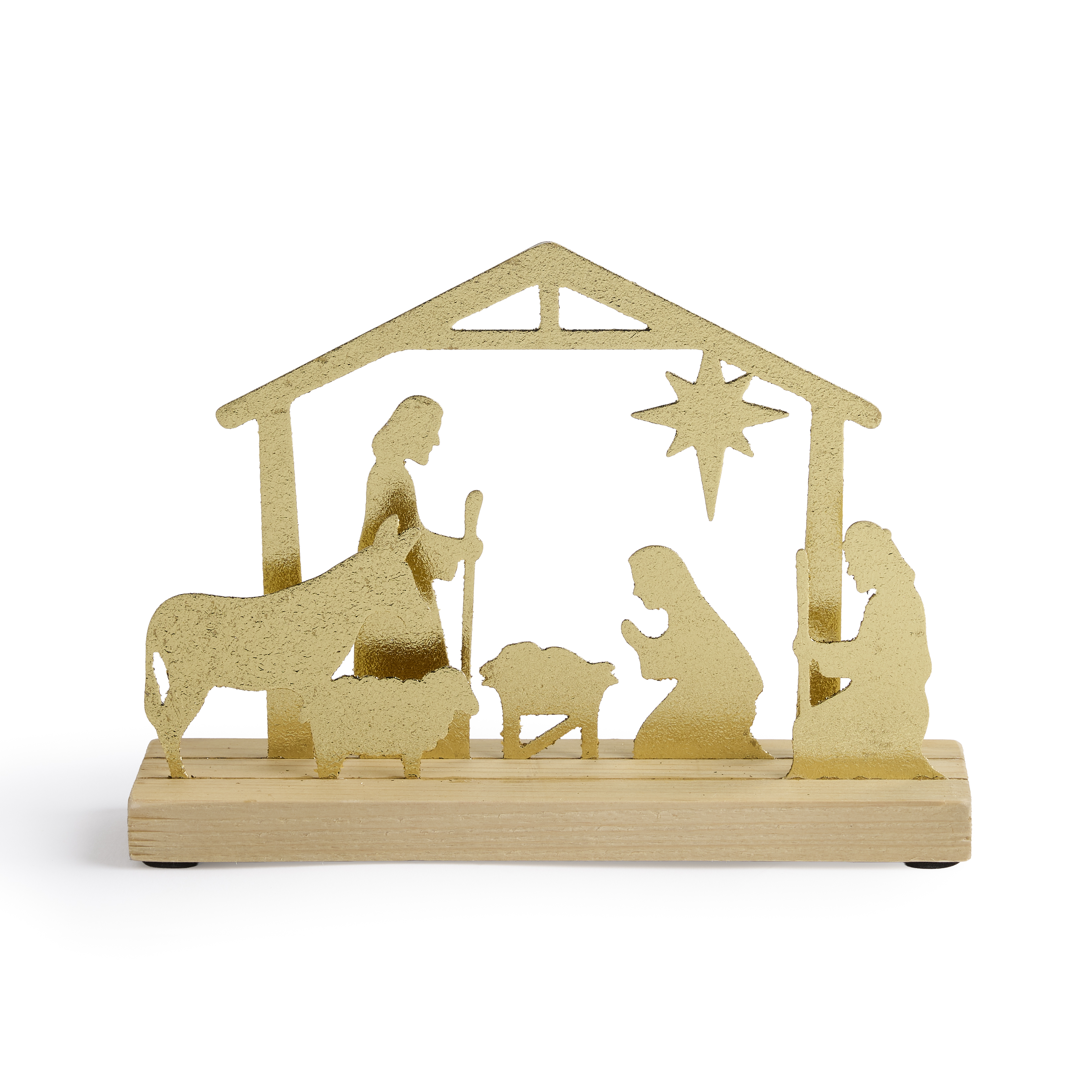 Holy Family with Shepherd and Animals Nativity