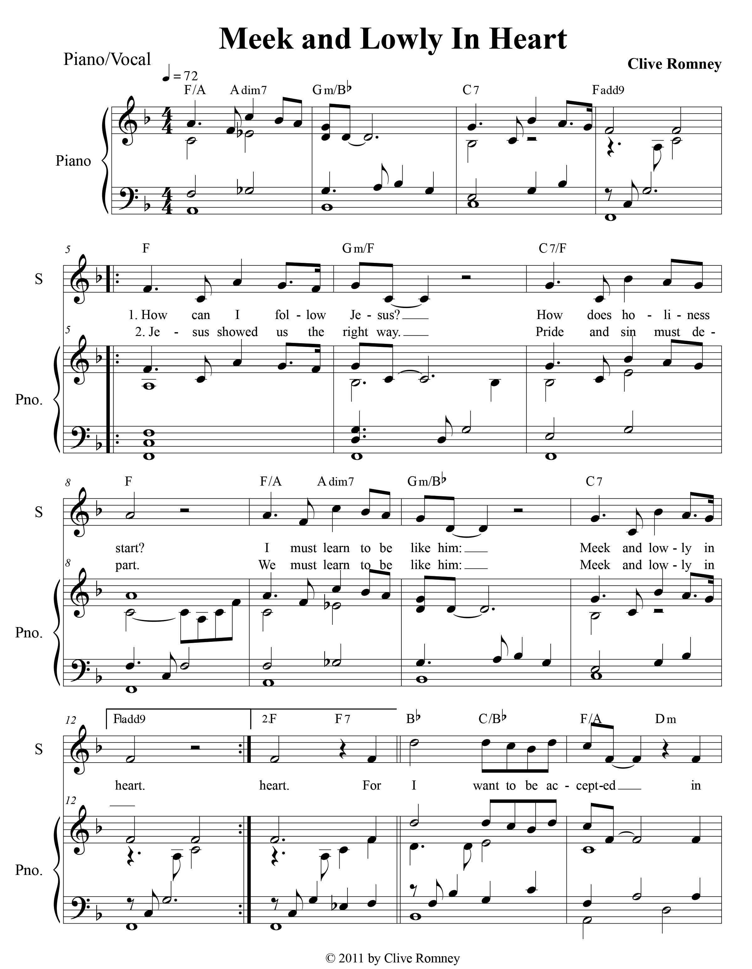 Meek and Lowly in Heart Vocal