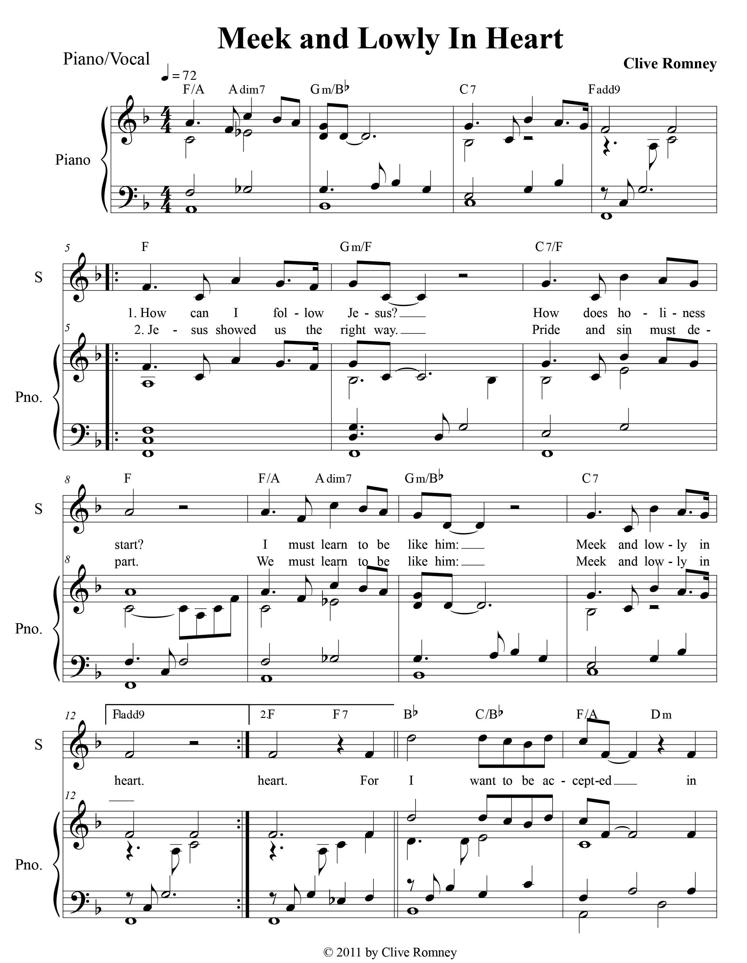 Meek and Lowly in Heart Vocal