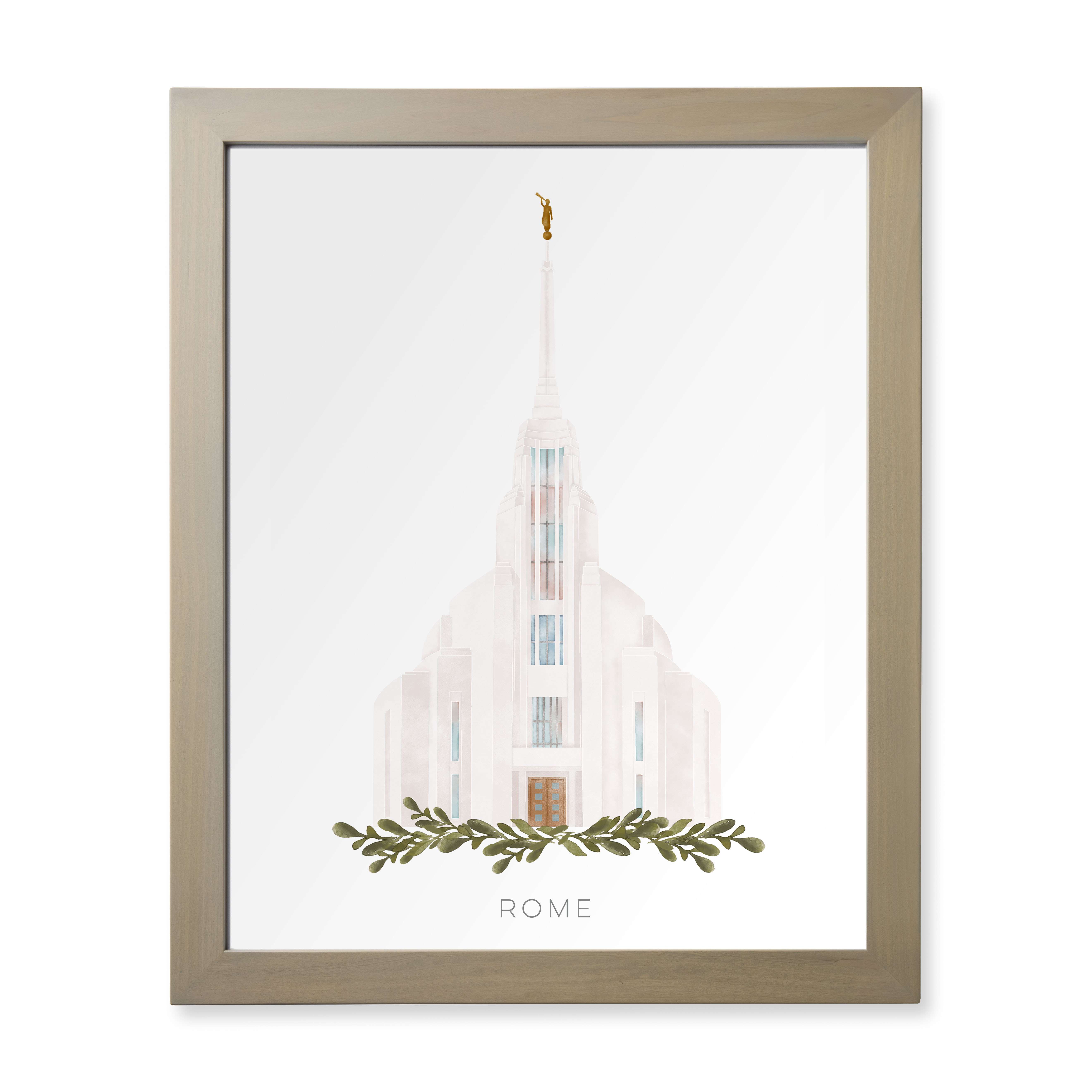 Rome Italy Temple (28x34 Framed Paper Print)