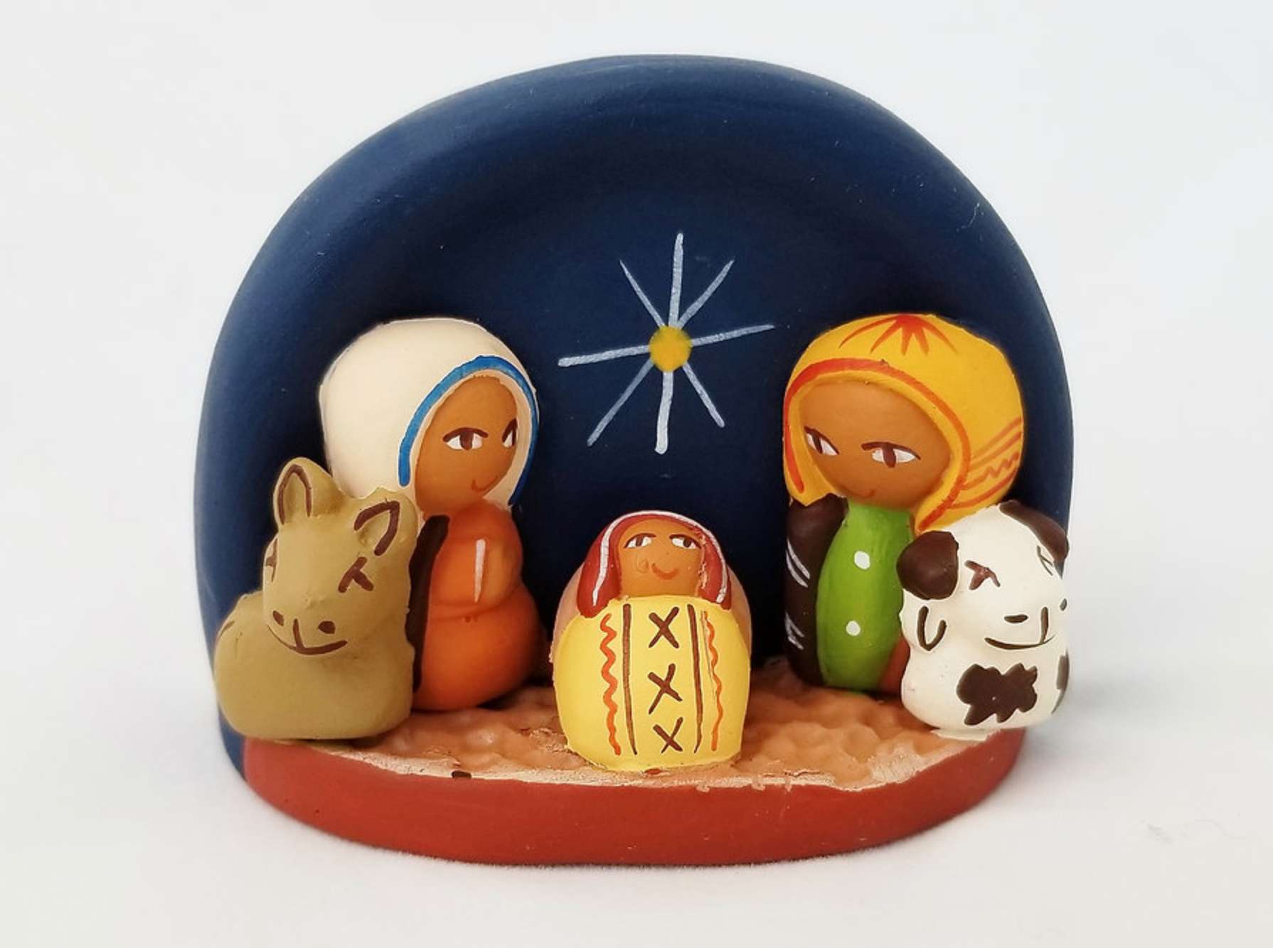 Mini Peruvian Ceramic Holy Family Nativity, , large image number 1