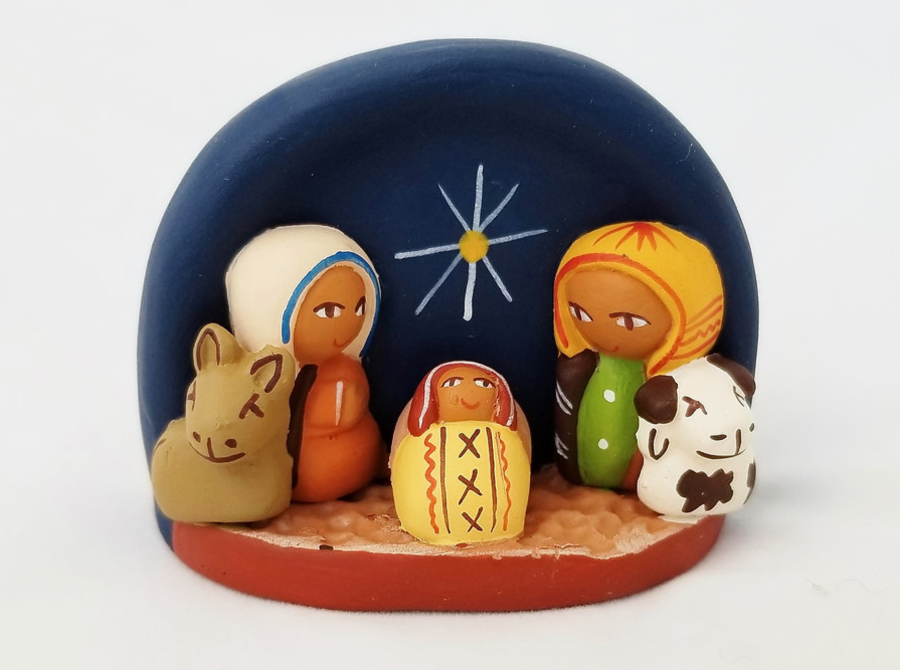 Mini Peruvian Ceramic Holy Family Nativity, , large image number 1