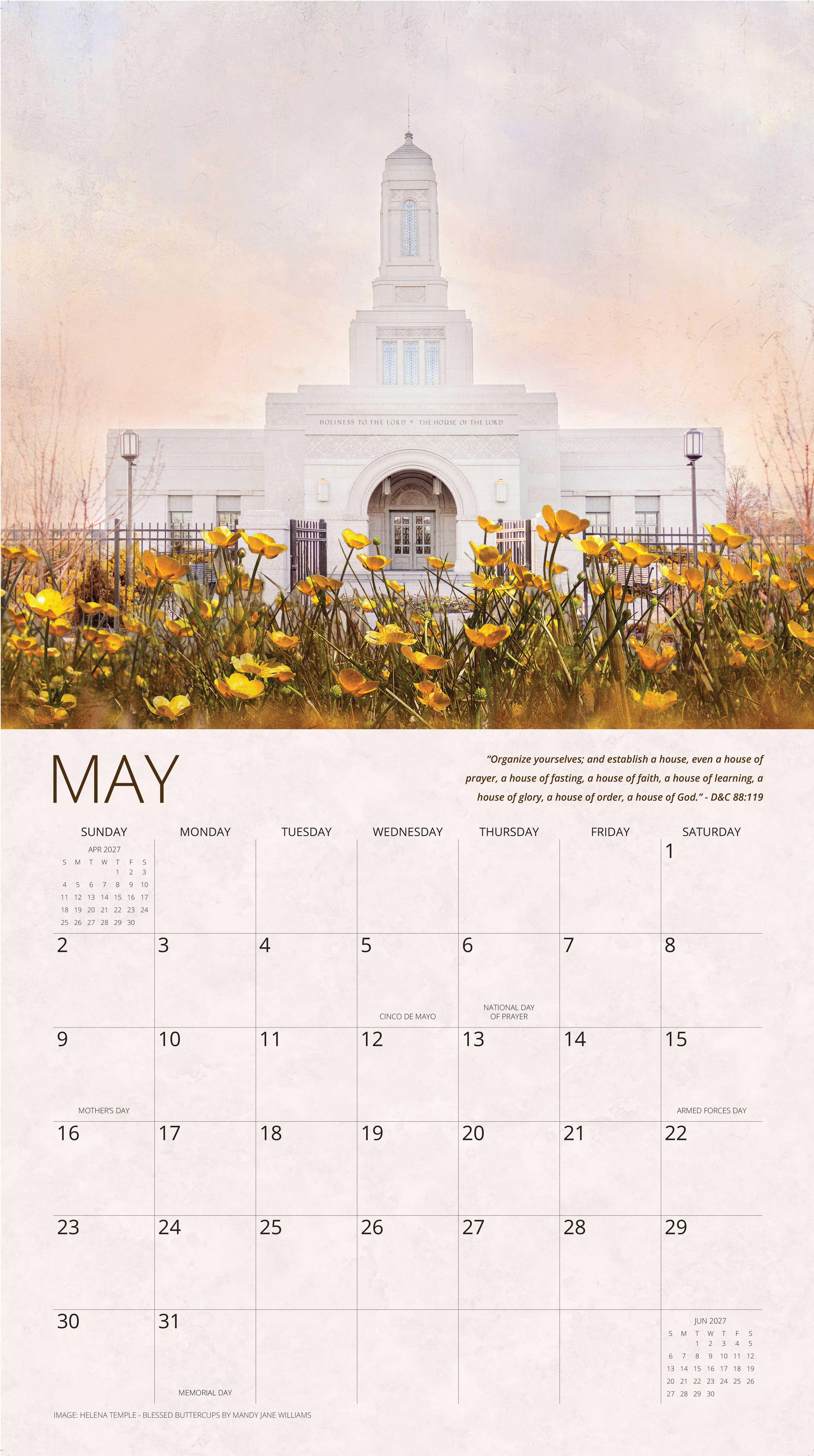 2027 I Love to See the Temple Wall Calendar, , large