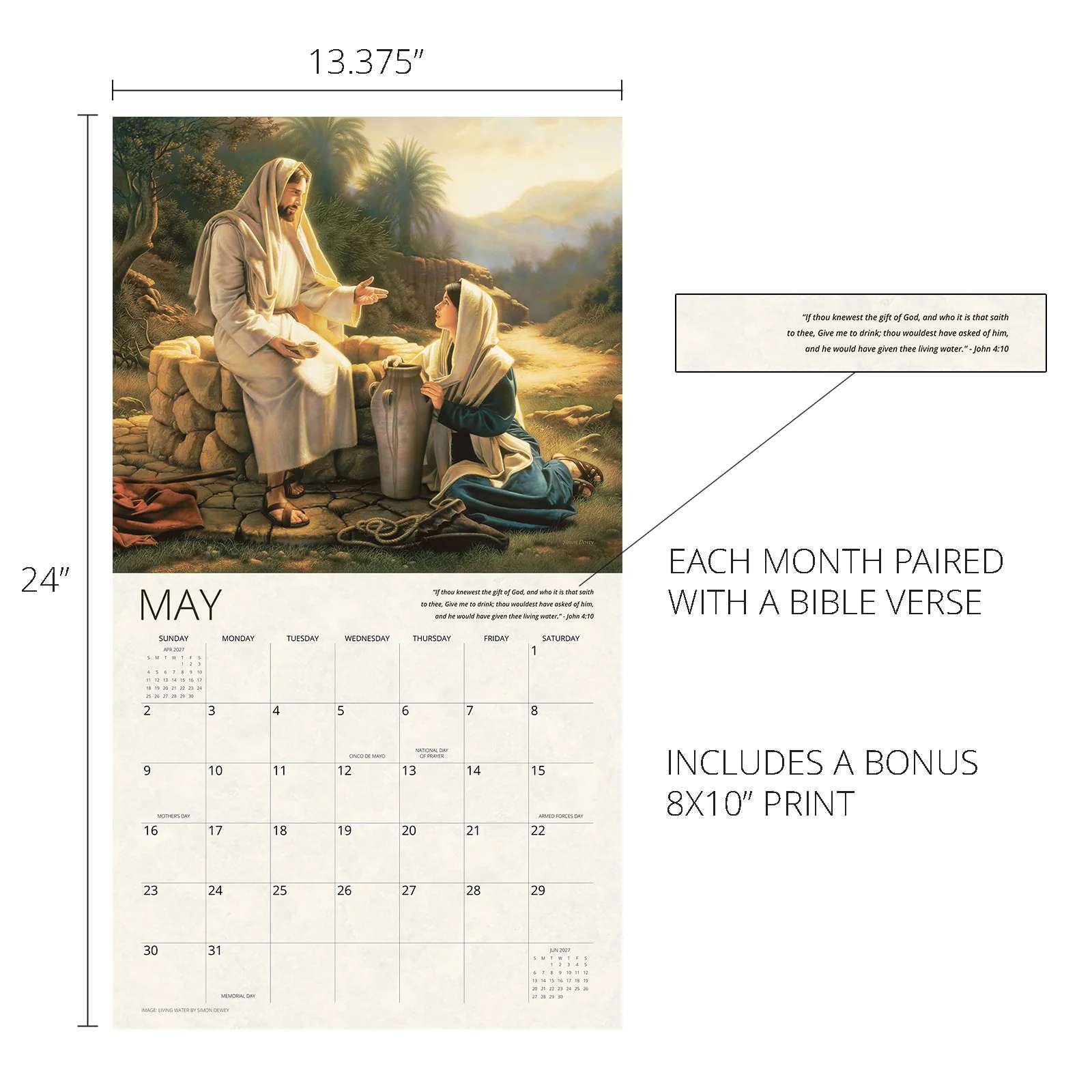 2027 Living Water Wall Calendar (Large), , large