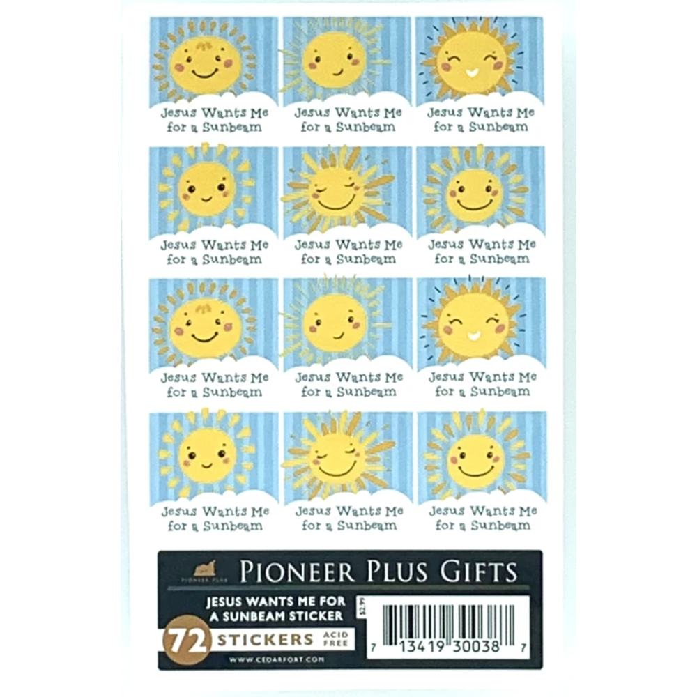 Jesus Wants Me for a Sunbeam Stickers,  Jesus Wants Me for a Sunbeam Stickers