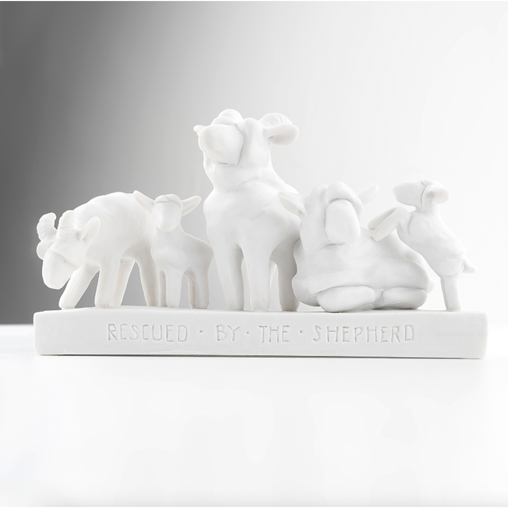 Rescued by the Shepherd Statue (Marble Resin),  Rescued by the Shepherd Statue (Marble Resin)