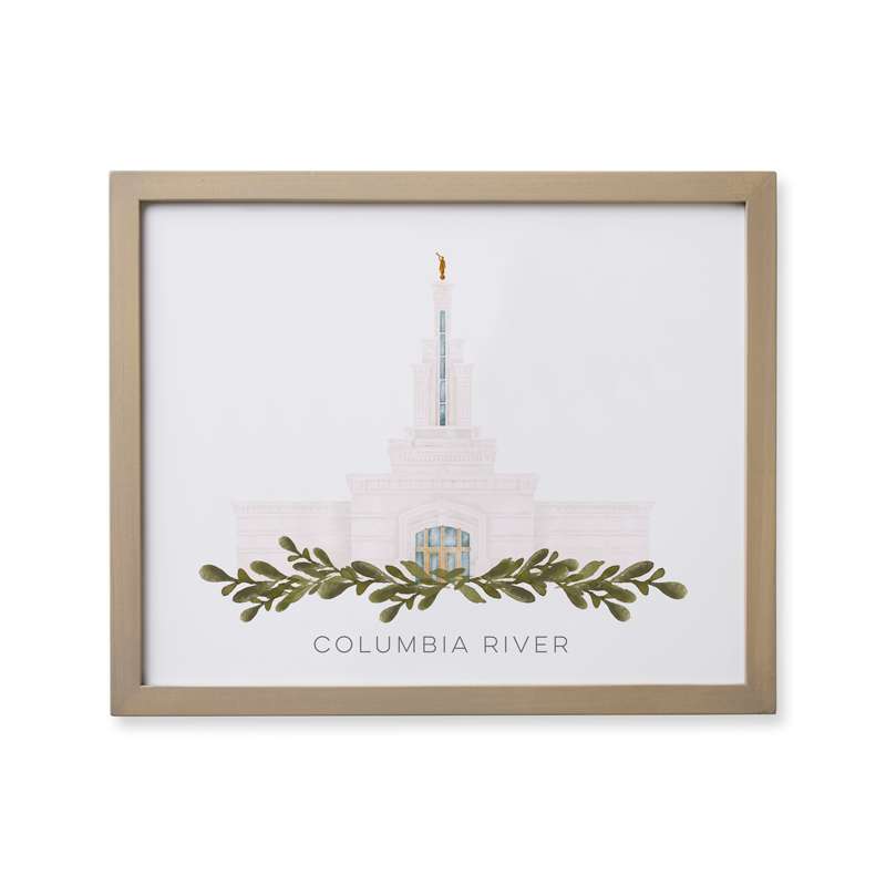 Columbia River Washington Temple (18x22 Framed Paper Print), , large image number 0