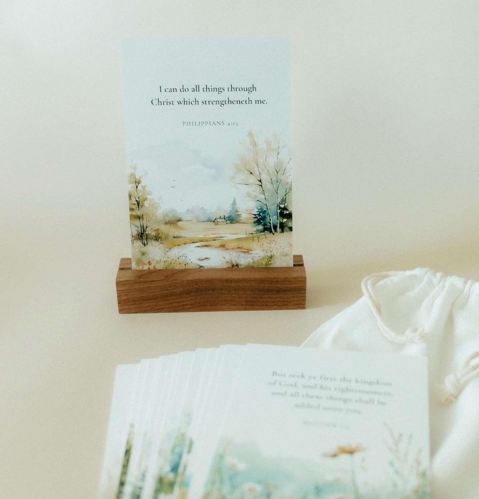 Flowers and Fields Weekly Scripture Card Set with Block, , large image number 0
