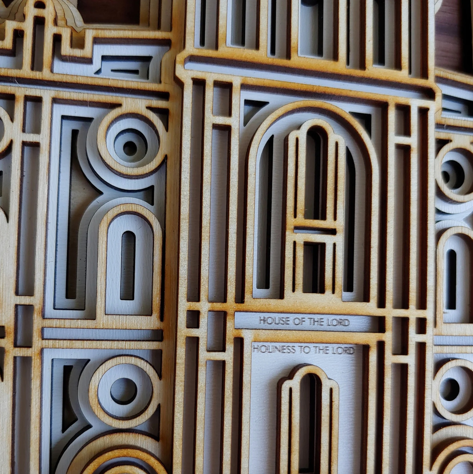 St. George Utah Temple Layered Wood Plaque, , large