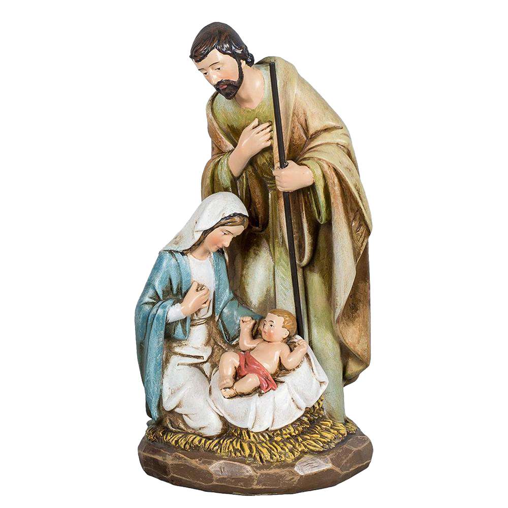Colorful Carved Wood Nativity Figurine