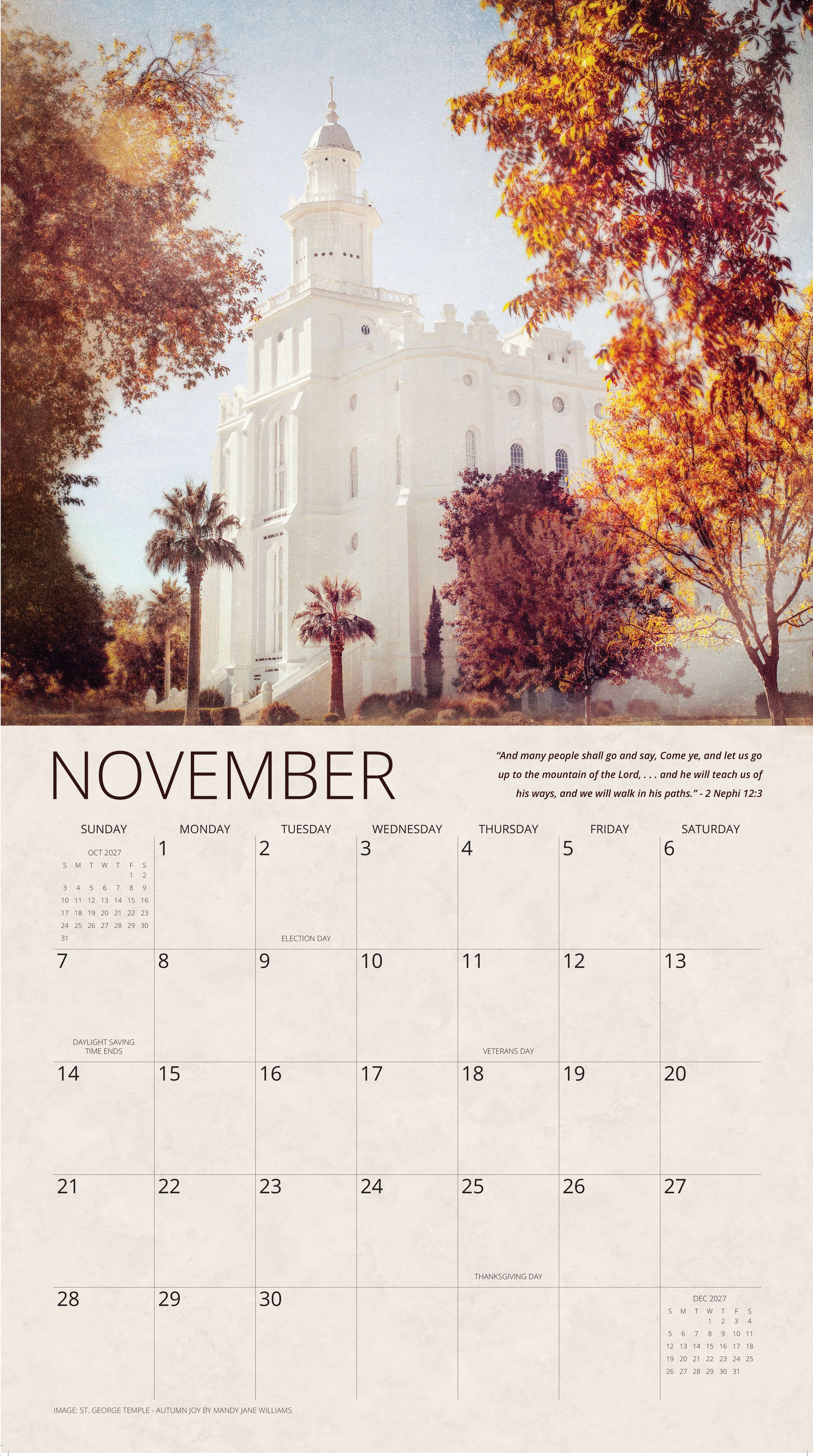 2027 I Love to See the Temple Wall Calendar, , large image number 3