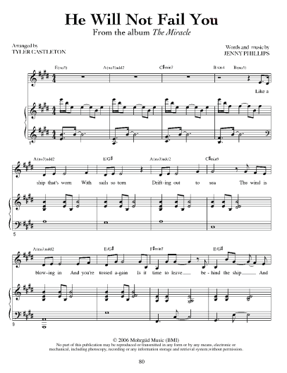 He Will Not Fail You