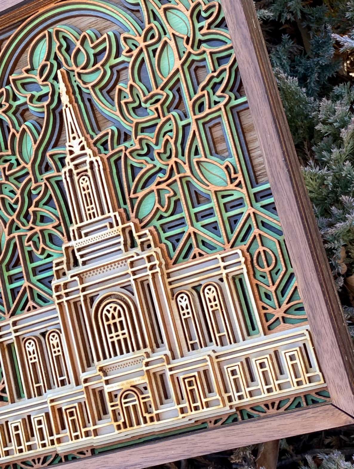 Orem Utah Temple Layered Wood Plaque, , large
