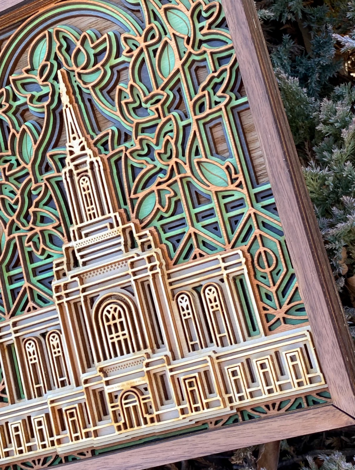 Orem Utah Temple Layered Wood Plaque, , large image number 1