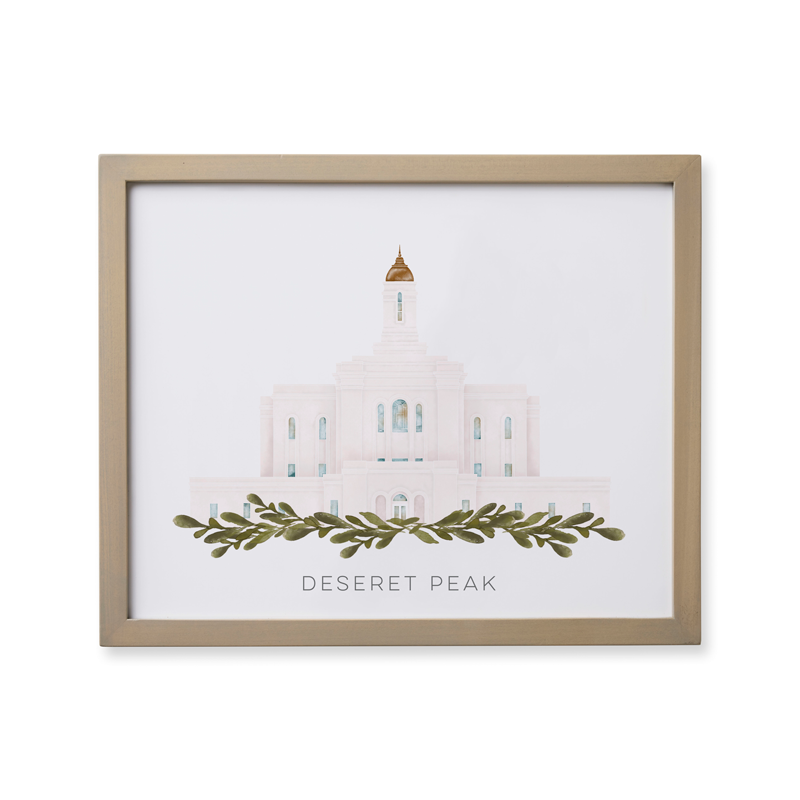 Deseret Peak Utah Temple (18x22 Framed Paper Print)