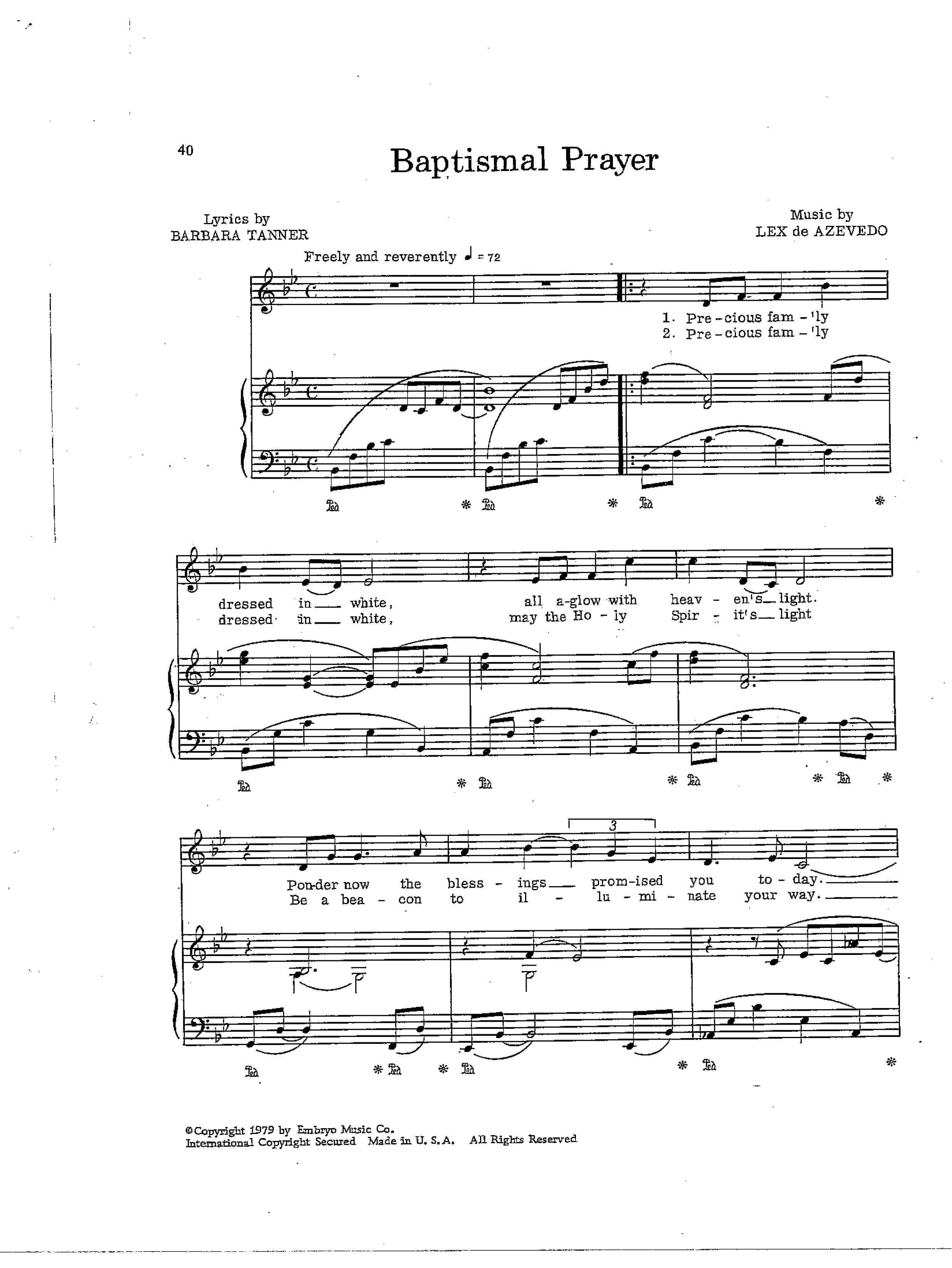 Baptismal Prayer, , large image number 0