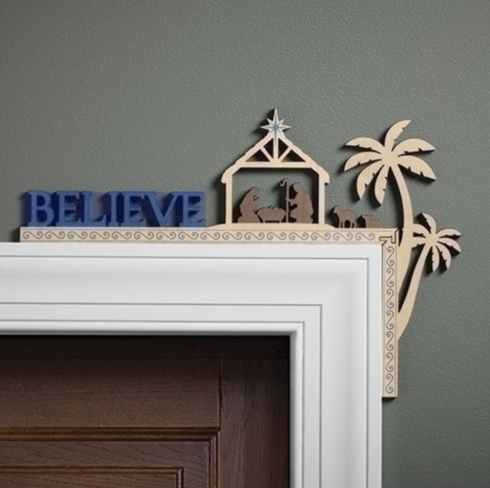 Believe Door Frame Nativity Decor, , large image number 0
