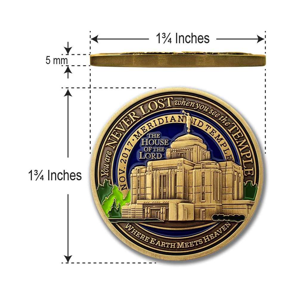Meridian Idaho Temple Medallion Coin, , large