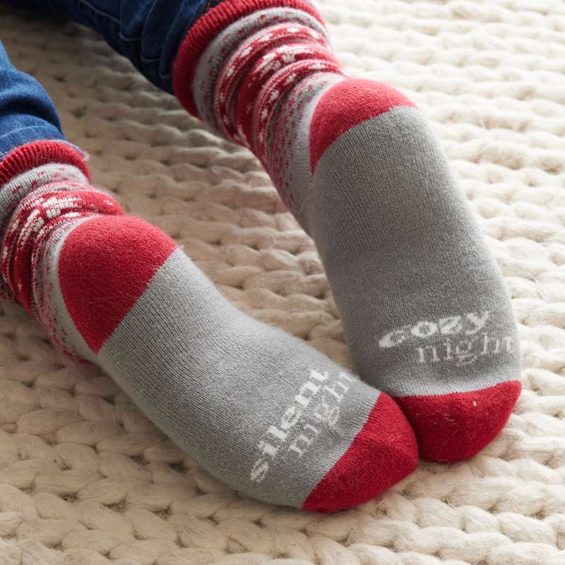 Silent Night, Cozy Night Christmas Socks, , large image number 3