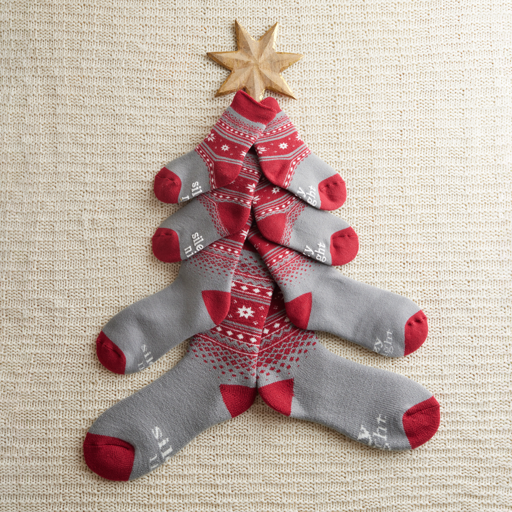 Silent Night, Cozy Night Christmas Socks, , large image number 1