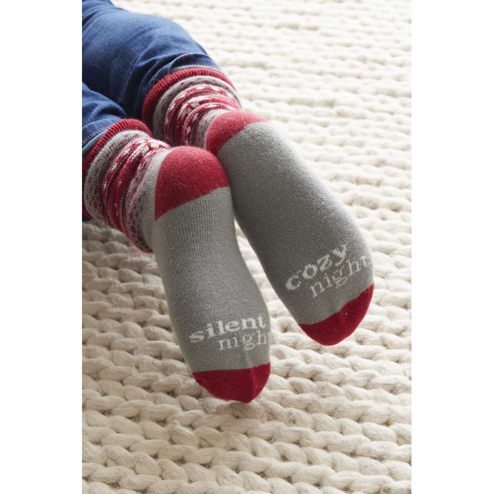 Silent Night, Cozy Night Christmas Socks, , large image number 4