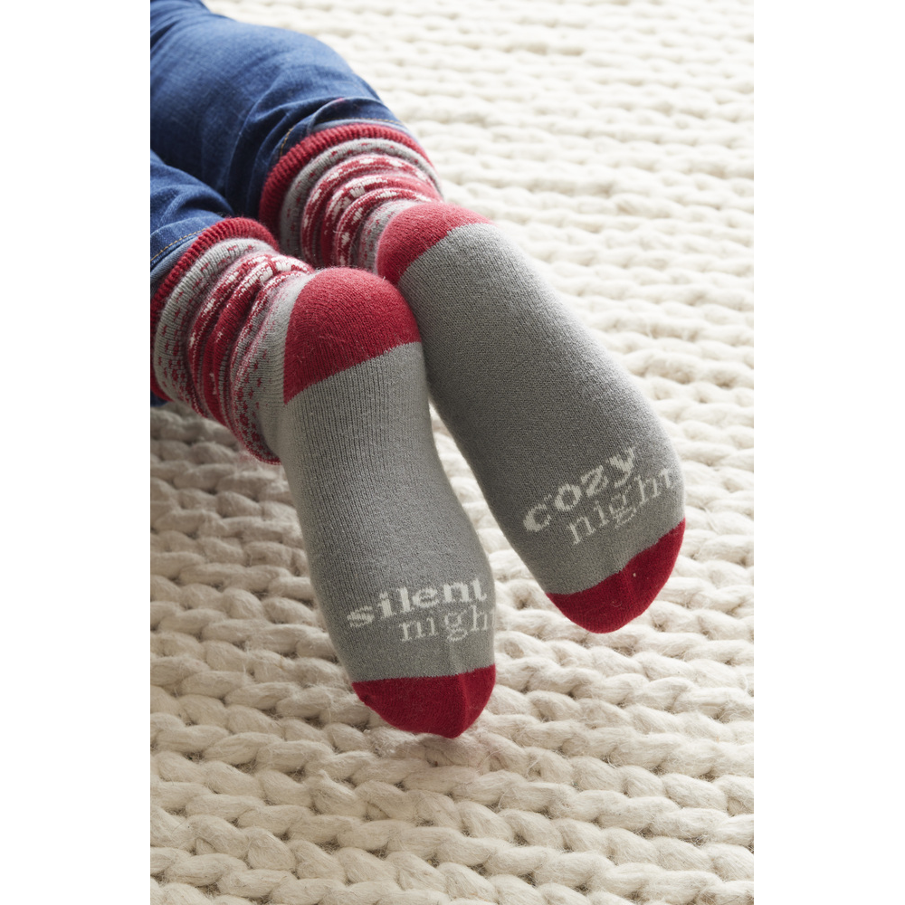 Silent Night, Cozy Night Christmas Socks, , large image number 4