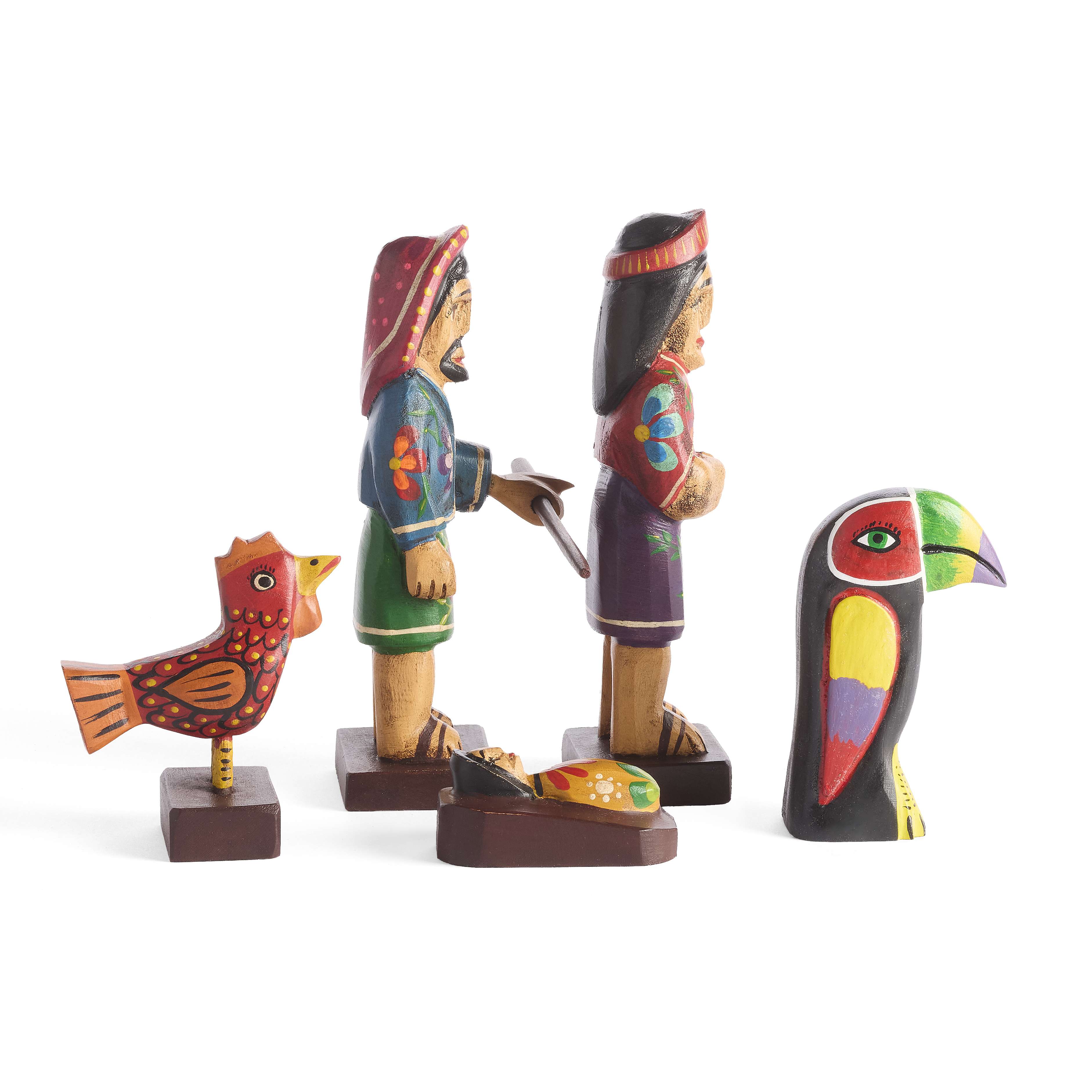Guatemala Floral Holy Family with Birds Nativity, , large