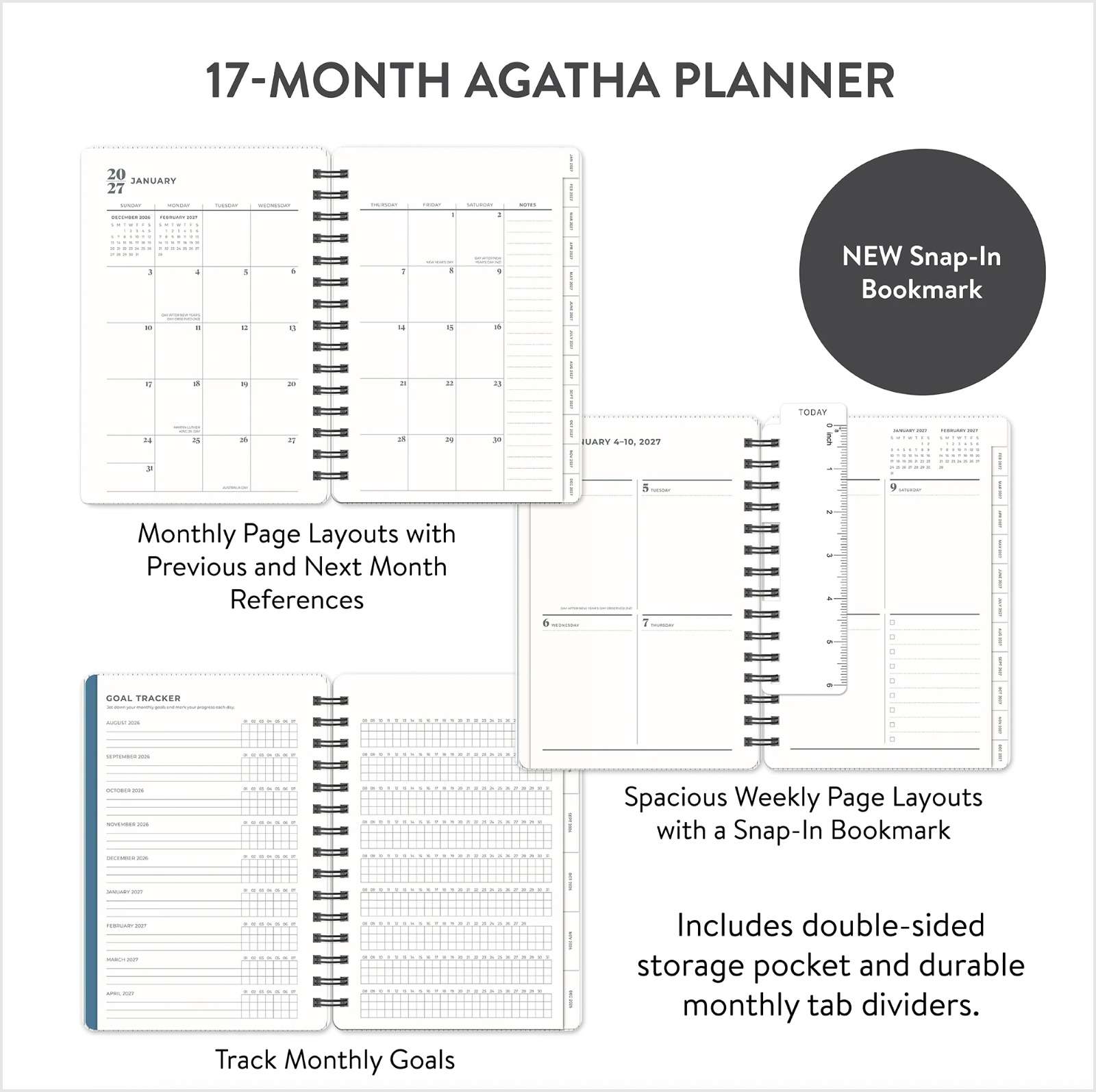 2027 Leisure Blue Agatha 17-Month Planner, , large image number 2