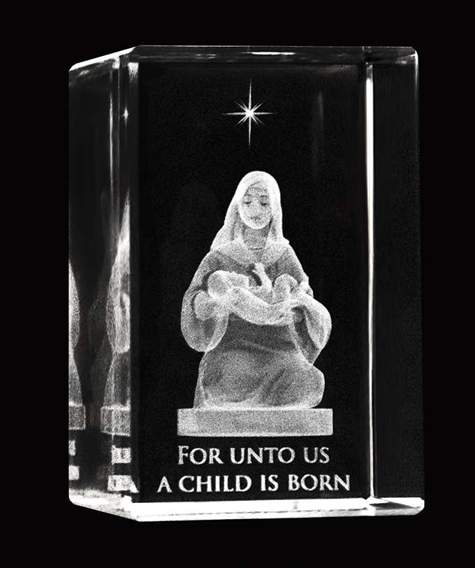 Crystal Cube A Child Is Born Crystal Nativity, , large image number 1