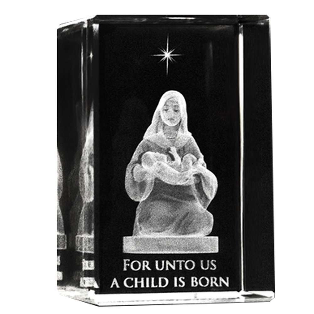 Crystal Cube A Child Is Born Crystal Nativity, , large image number 0