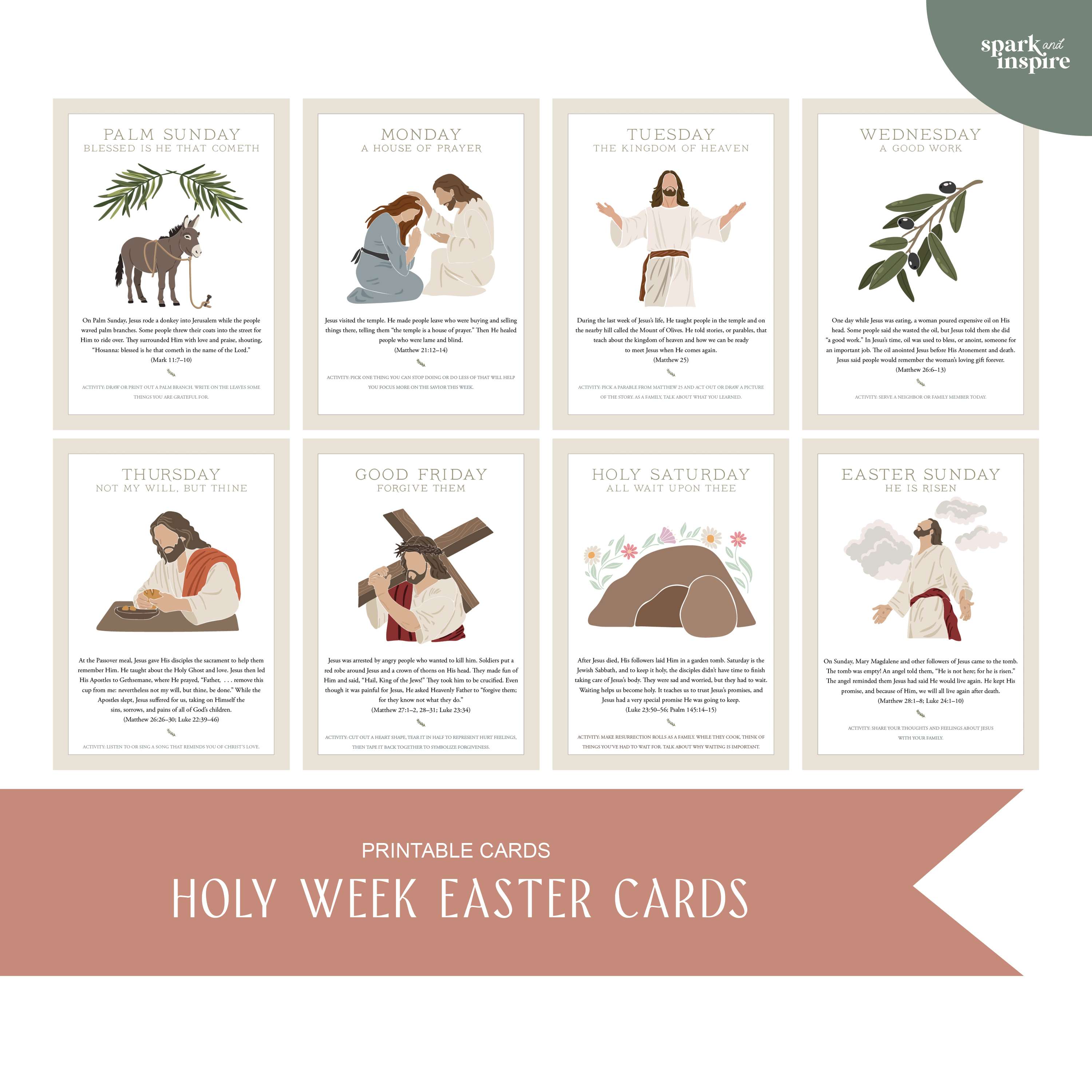 Holy Week Easter Cards (Instant Download)