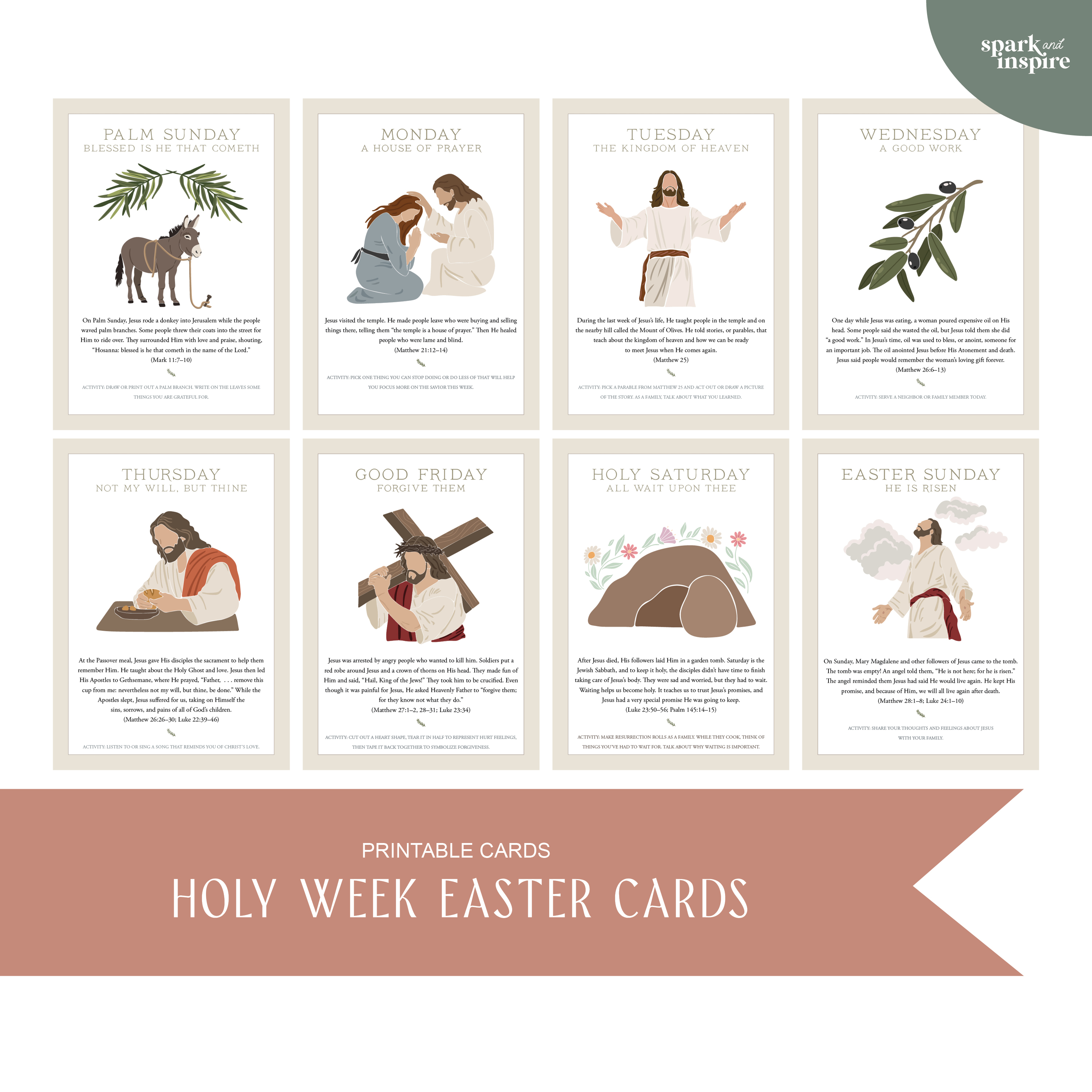 Holy Week Easter Cards (Instant Download), , large image number 0