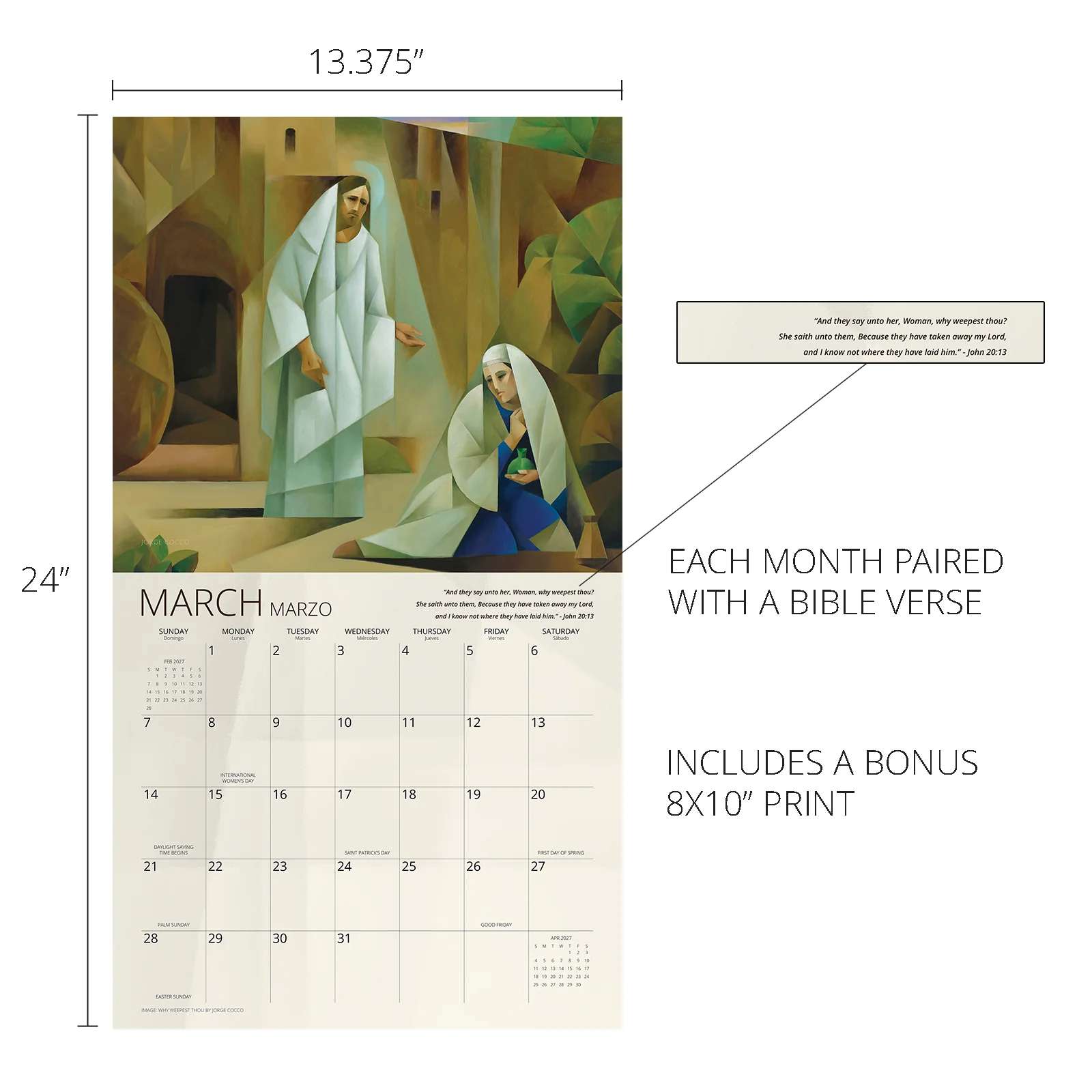 2027 Come Thou Font Wall Calendar, , large