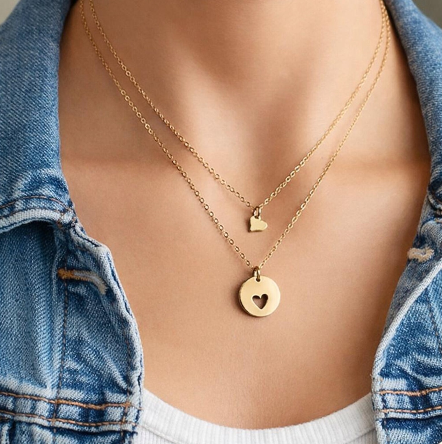 Mother and Daughter Heart Necklace, , large image number 3