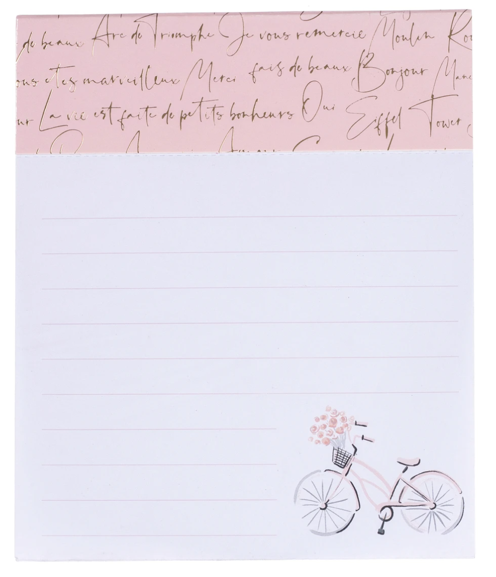 Bike with Flower Basket Notepad, , large image number 0