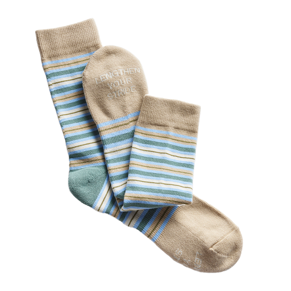 Men's Stripe Lengthen Your Stride Socks,  Men's Stripe Lengthen Your Stride Socks